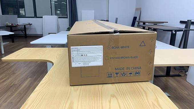 Electric Height Adjustable Standing Desk, 59 L-Shaped Sit - Stand Desk for Work or Home Office Push Button Memory Settings Black Splice Board/Black Frame