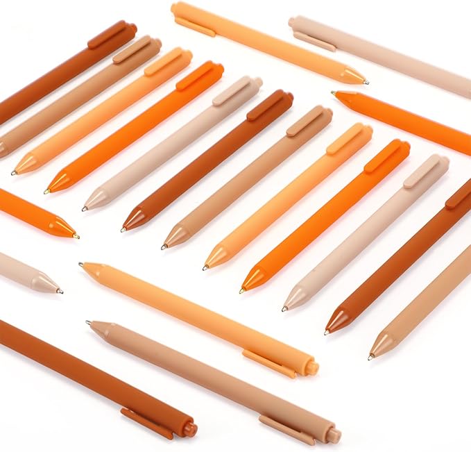 50 Pcs Ballpoint Pens Bulk Retractable Writing 1. 0 mm Black Ink Cute Pens Smooth Writing Color Fancy Gift for Teacher Student Employee Office School Home Baby Shower Supplies (Maple Color)