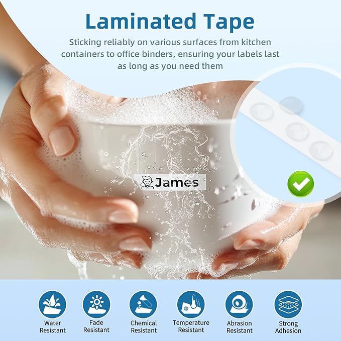 Airmall TZe-221 TZ Tape 9mm 0.35 Laminated White Replacement for Brother P Touch Label Tape 9mm Label Maker Tape Work with Brother Label Maker Tape PT-D210 PT-D220 PT-H103W PT-1890 PT-D600, 4-Pack
