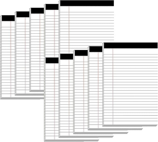 5" x 8" Note Pads 10 Pack of Legal Pads 21lb Notepad College Ruled Legal Pad 30 Sheets Perforated Small Writing Pads Double-Side Printed Pad of Paper for School, College, Office