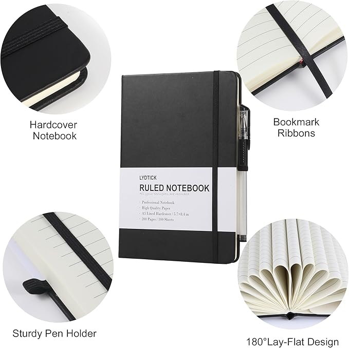 20 Pack Journals for Writing College Ruled Notebooks Journal in Bulk, Hardcover Notebooks (200Pages) for Note Talking, Lined Bullet Journals for Home School Office, 5.7"x8.4", 5 Colors