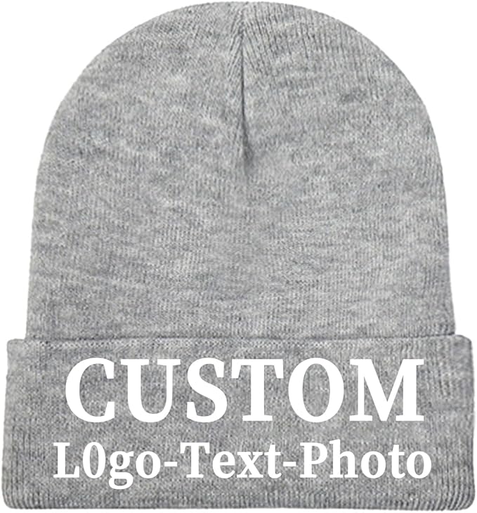 Custom Beanie for Men Women Bulk Custom Winter Hat Beanies with Logo Text Image Personalized Knit Hats Gifts for Business