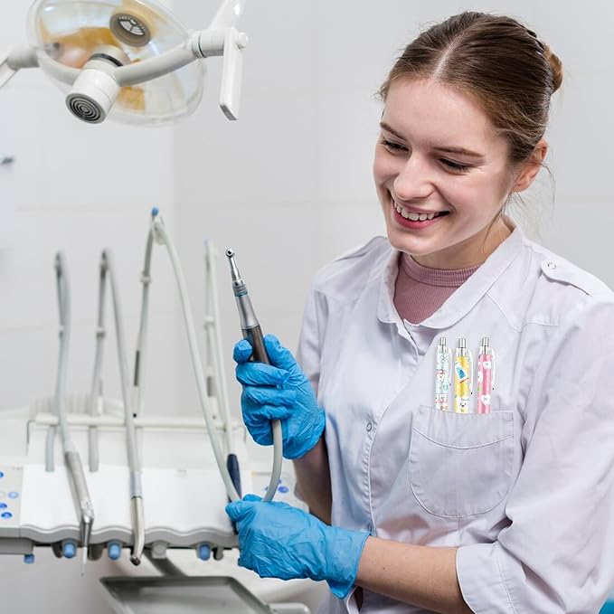 Dental Ballpoint Pens Gifts - 24PCS Tooth Themed Pens Sets Dental Assistant Ball Point Pens Retractable Smooth Writing Pens for Dental Hygienist Office Stationery Home School Supplies