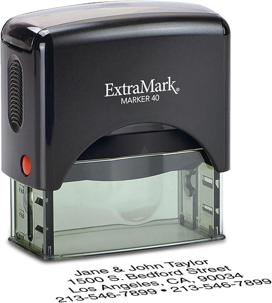 Return Address Stamp - Custom Self Inking Rubber Stamp - Personalized Stamp - Customizable Text with 15 Colors - Wedding Invitation & Housewarming Rubber Stamp