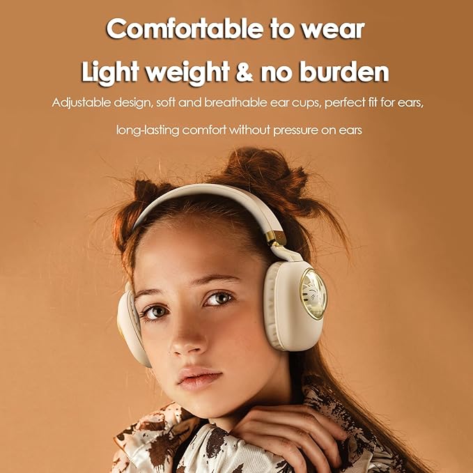 Kids Bluetooth Headphones Wired with Microphone for School - Wireless Boy Girls Noise Cancelling Over Ear Bluetooth Headphones Lightweight Children Headsets for iPad Kindle Airplane Travel Tablet