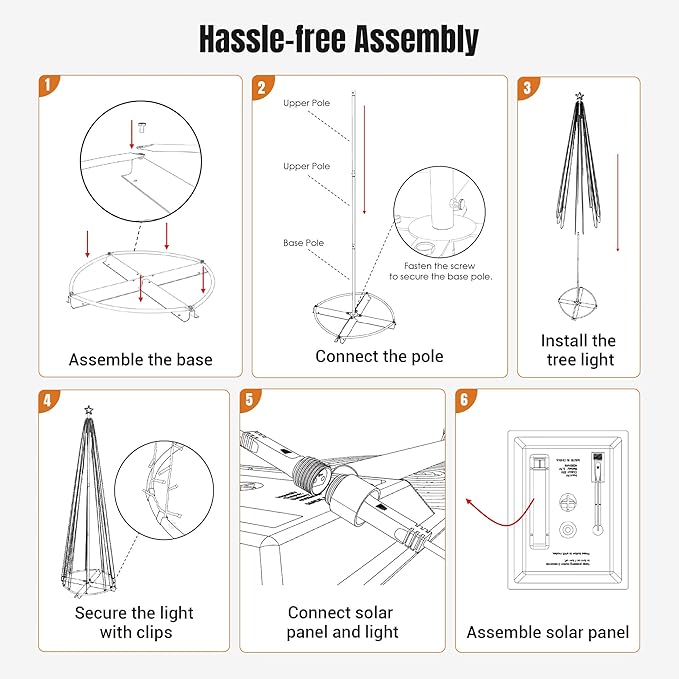 Yescom Vast-Starry 12' Giant-Sized LED Cone Tree Christmas Light with Star 1120 Solar 8 Model Lighting Outdoor Yard Shopping Mall Cafe Restaurant Store Bar Deck Event Holiday Inground Outside House