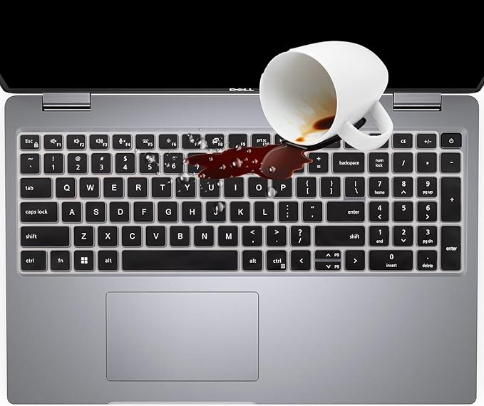 Keyboard Cover Skin for Dell Latitude 5520 5521 5530 5531 5540, Dell Precision 3580 3581 3560 3570 3561 3571 Laptop, Dell Latitude 5540 5530 5520 Keyboard Protective Cover-Black