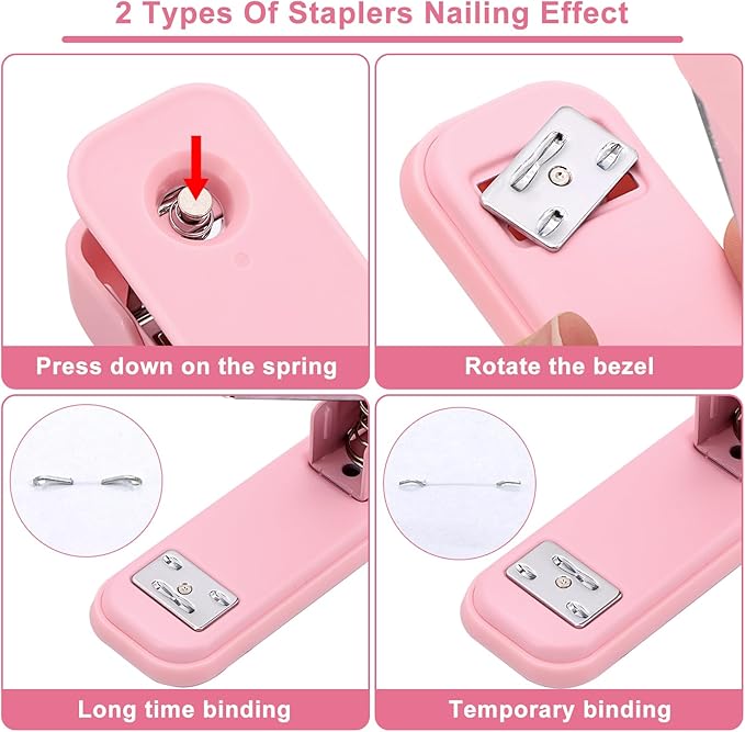 17 in 1 Pink Desk Organizers and Accessories Set, 3 Office Desk Supplies Storage Organization, 4 Pens, Stapler, Staples & Remover, Tape & Dispenser, Scissors, Ruler, Clips, Hole Punch, Back to School