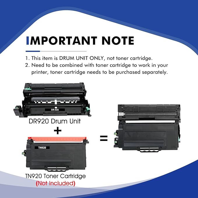 DR-920 DR920 Drum Unit Black 1-Pack Compatible Replacement for Brother DR920 DR 920 DR-920 for HL-L5210DN L5210DW L5215DW L6210DW L6217DW L6310DW L6415DW MFC-L5710DN L5710DW L5715DW L5915DW Printer