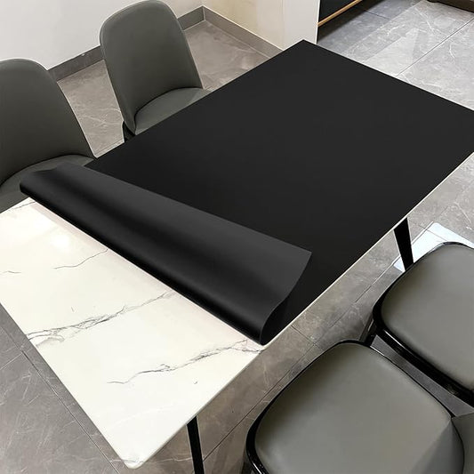 Leather Table Cover,1.8mm Thick,42x66 Inch Table Protector,Table Protector for Dining Room Table,Dining Table Cover,Table Cover Protector,Dining Table Protector Rectangle(Black+Black,42x66)