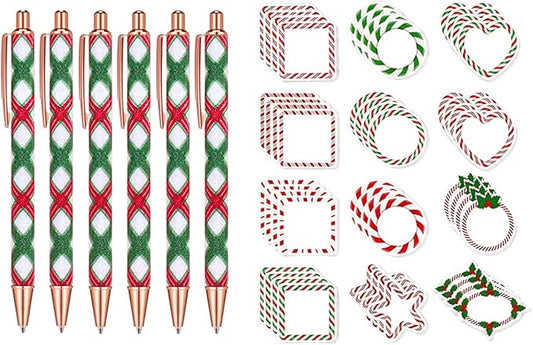 18pcs Christmas Style Ballpoint Pen and Sticky Notes Set, Bulk Office Supplies Gift Set for Adults, Suitable for Employee Appreciation Week, Household Use, Perfect Christmas Gifts