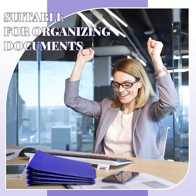 48 Pcs Classification Folders Letter Size, 2 Divider Pressboard File Folders with 3. 5 Inch Expansion, 2 Prongs Fastener, Heavy Duty Office File Organizers for Teachers, Medical (Purple)