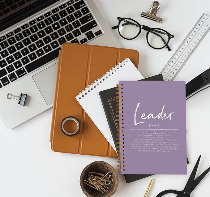 OXW Purple Meeting Notebooks for Work, Leadership Gifts Office Work Notebook Journal for Writing Note Taking, Thank You Gifts for Women Men Leader Boss Mentor Manager Principal, 5.5"x8.3"