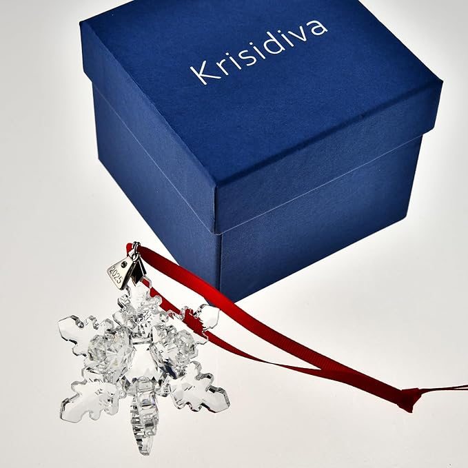 Annual Edition 3D Ornament 2025,Christmas Tree Ornaments Crystal Sun Catcher Home Hanging Decor (3D-Clear)