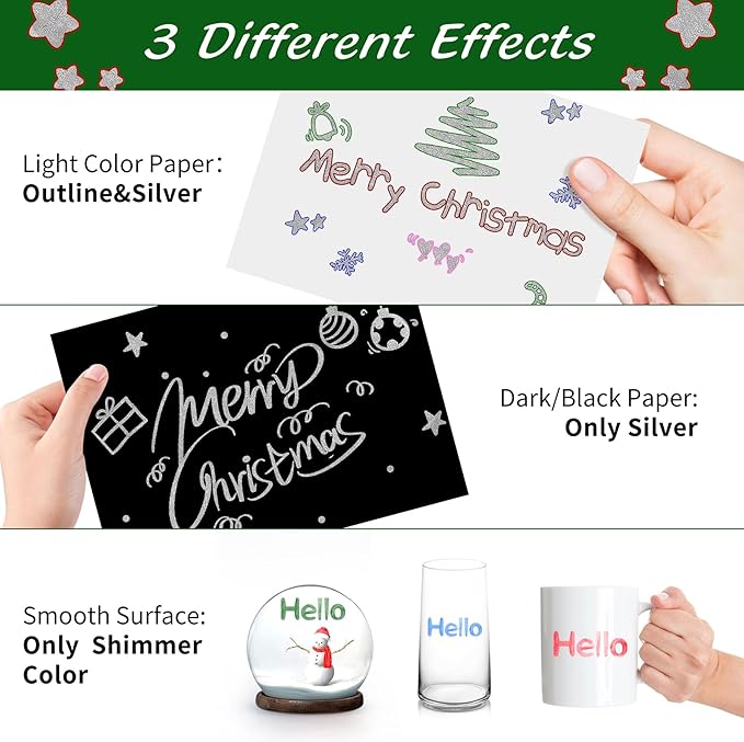 Outline Markers 12 Shimmer Markers Glitter Pens,Stocking Stuffers for Teen Girl Gifts Trendy Stuff,Art Supplies Crafts Gifts