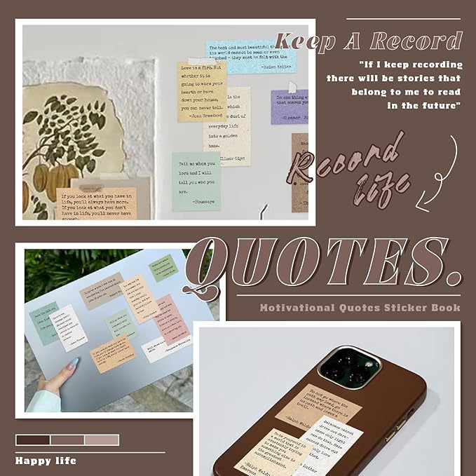 Scrapbook Supplies - 24 Sheets 246 Pcs Word Quote Stickers, Junk Journal Supplies for Scrapbooking, Bullet Journal, DIY Craft Card Making