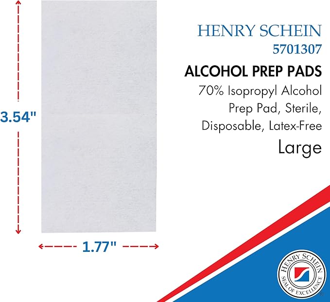 Large Alcohol Prep Pads (Case of 20 Boxes, 4,000 Total) – 70% Isopropyl Alcohol Wipes, Individually Wrapped – 2-Ply, Textured – Skin Prep Alcohol Swabs – Sterile Pads