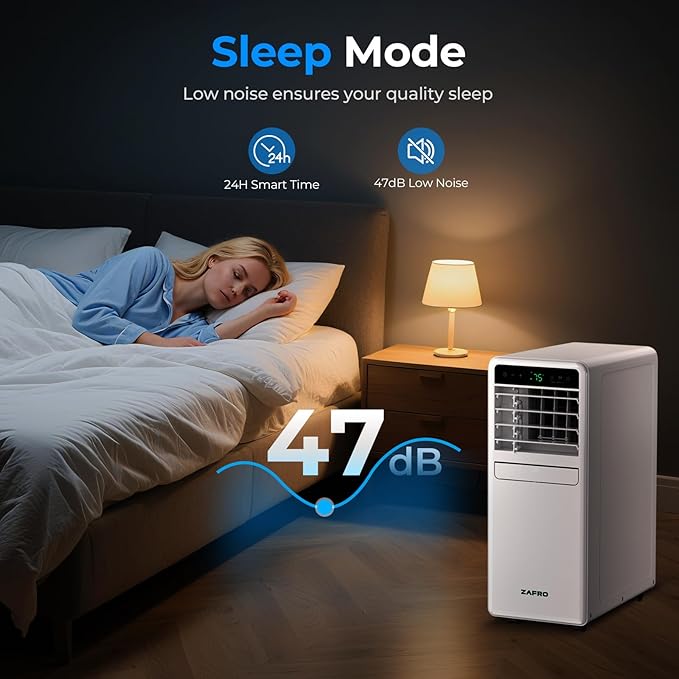 12,000 BTU Portable Air Conditioner, 3-IN-1 Smart AC Unit with Fan/Dehumidifier/Drainage-free Cooling, APP/Voice/Remote/Touch, 47 dB, Sleep Mode, Window Installation Kit, 24H Timer for Home/Office