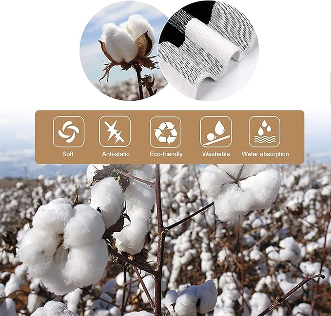 KIMODE Buffalo Plaid Rug 4'x6' Black and White Checkered Rug Farmhouse Cotton Hand-Woven Patio Rug Indoor Outdoor Area Rug Washable Floor Carpet for Fall Front Door Porch Decor Living Room