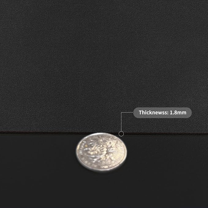 Leather Table Cover,1.8mm Thick,17x54 Inch Desk Cover,Dresser Cover Top,Dresser Protector Top,Dresser Cover,End Table Cover.(Black+Black,17x54)