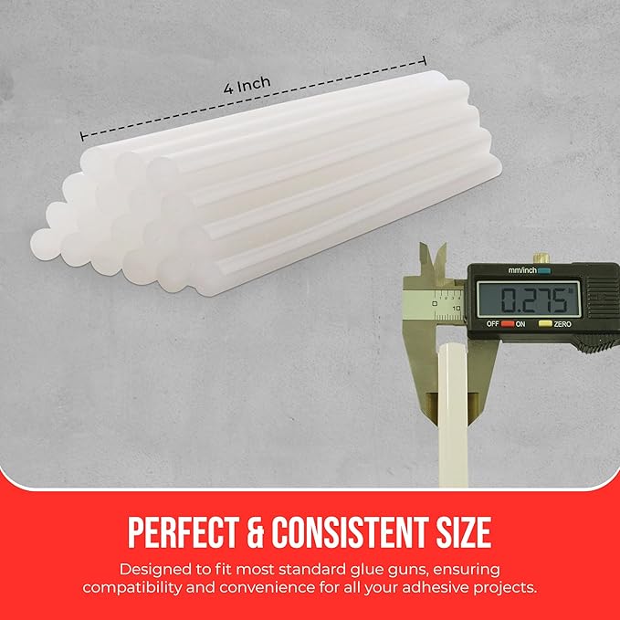 Mini Size Hot Melt Glue Sticks for Glue Gun - Bulk 4in Green Glue Sticks - Great for Art Craft Repairs & Compatible w/Most Glue Guns - 5/16" X 4" (24 Sticks) - Made in USA