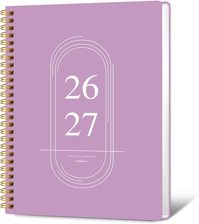 Monthly Planner 2026-2027 - 2 Year Monthly Planner Calendar 2026-2027, Jan. 2026 - Dec. 2027, 7.3" * 9.5", 24 Months Calendar Planner with Note Pages, for Office, School Home Planning - Purple
