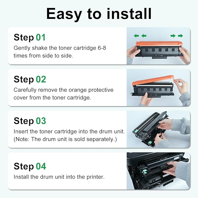SAILNER TN830XL Toner Cartridge Replacement for Brother TN830 XL/V/R TN830 TN830XL Black Toner Compatible with DCP-L2640DW HL-L2460DW MFC-L2820DW HL-L2405W Printer (2 Pack)