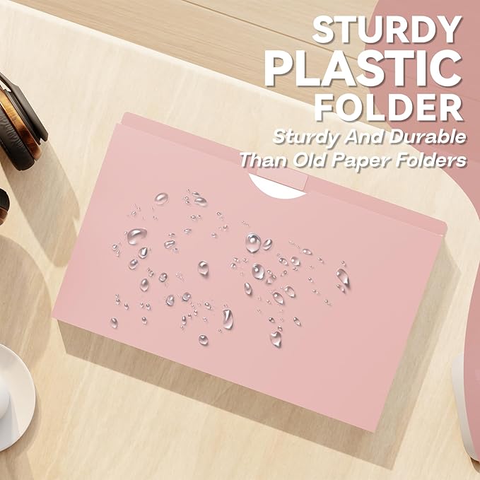 Plastic 1 Inch Manila File Jackets,Legal Size,12 Pack Manilla Pocket Folders,Expandable File Jackets for Document,Expansion Pocket,Straight Cut Tab,Poly Project File Jacket,Pastel Color