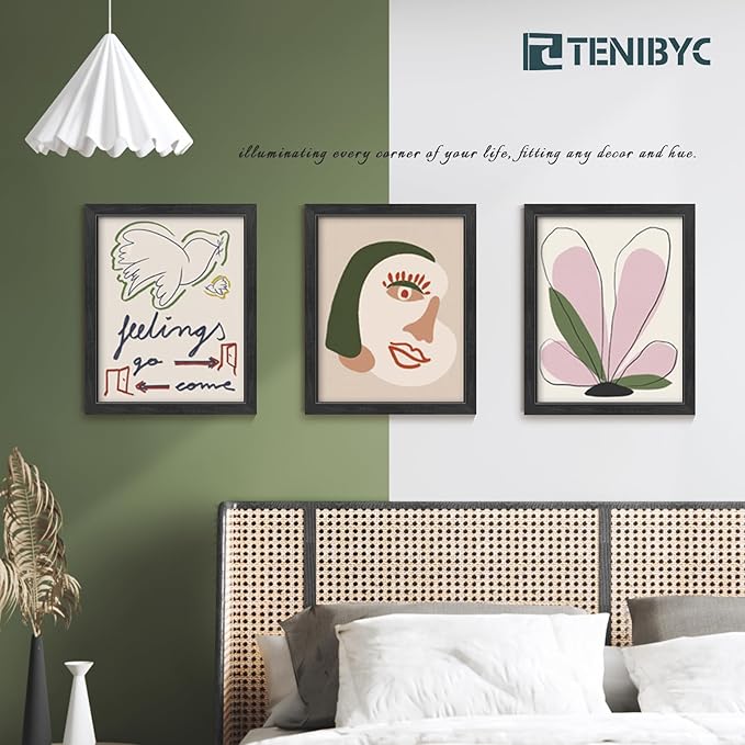 16x20 Picture Frame 4 Pack - Black Solid Wood Poster Photo Frame - Tempered Glass - Woodgrain Series - Room, Office, Gallery, Studio Display - Wall Hanging