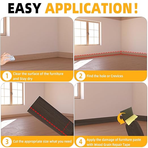 GSCIT Club Wood Grain Repair Tape, 2.4 inch X 100ft Self Adhesive Red Walnut Grain Repair Patch for Tables, Chairs, Baseboards, Doors, Windows, Floors, Handicraft DIY.