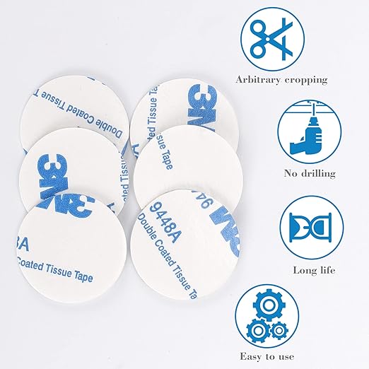 100Pieces 3m Double Sided Foam Tape Round Strong Pad,25 × 25mm Heavy Duty Mounting Tape,Idea for Photo Album Walls, Hooks, Small Mirrors, Office Decor.