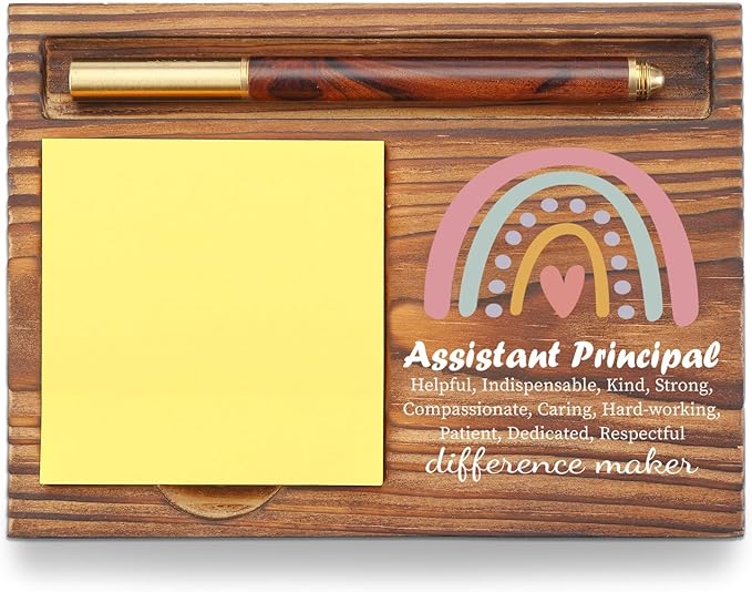 Assistant Principal Appreciation Sticky Note Holder, Inspirational Desk Organizer for Assistant Principals, School Gift for Assistant Principals Desk Accessory TZP137