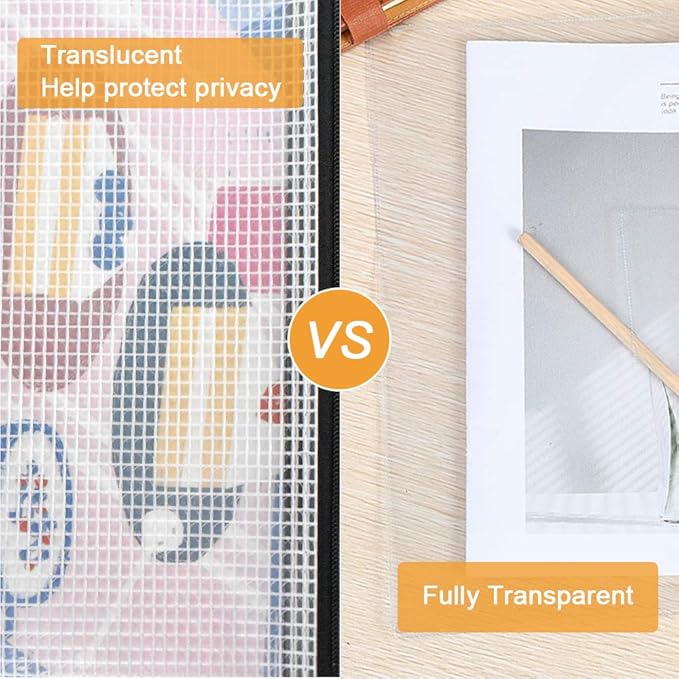 Umriox Clear Pencil Pouch, 9.2 x 4.7 in (Black, 20 Packs), A6 Pencil Bags with Zipper Bulk, Mesh Zipper Pouch for Bill Stationary Cosmetics Travel Storage