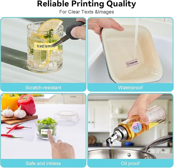 Upgraded Bluetooth Label Maker Machine - Portable Mini Thermal Sticker Printer Supports 14 Different Label Sizes with 300 DPI Inkless Tech Suitable for Home,Office,School Storage and Signage (Blue)