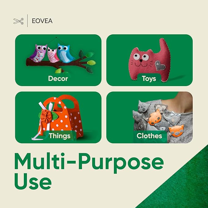 EOVEA | Acrylic Felt Fabric by The Yard - Non-Stiff, Soft Material - 72" Wide - 1.6mm Thick Felt Sheets for DIY Crafts, Sewing, Upholstery, Cushion, Padding(Hunter Green,20 Yard)