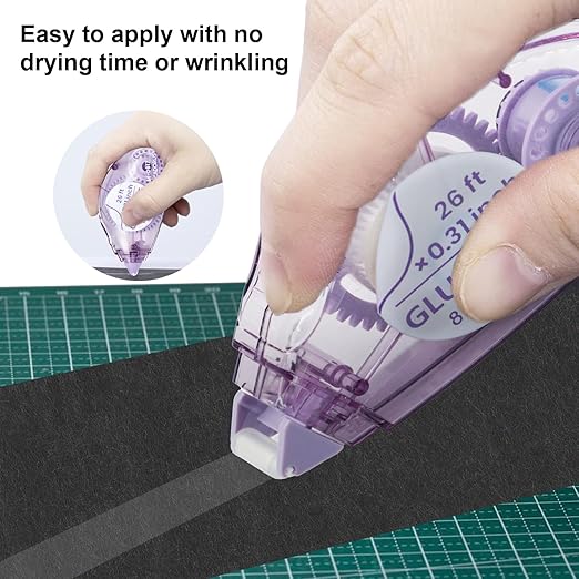 Double Sided Tape for Crafts, Pack of 6 Glue Tape Roller, 26 Ft x 0.31 in Scrapbook Tape, Tape Runner for Scrapbooking Supplies, Office, School, Craft Supplies and Journaling Supplies.