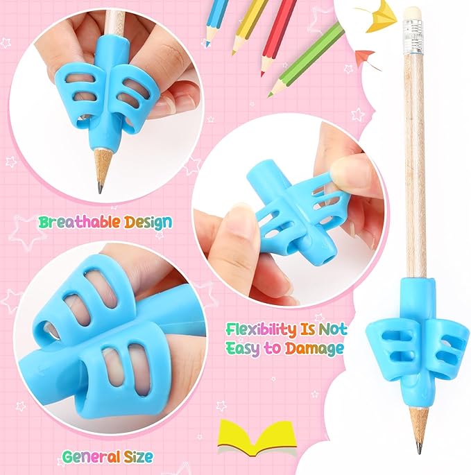 SANNIX 8 Pack Pencil Kids Grips for Kids Handwriting, Grip Posture Correction Training Pen Writing Aid Tool for Kids Preschools Children Adults Students Elementary Teaching Tools