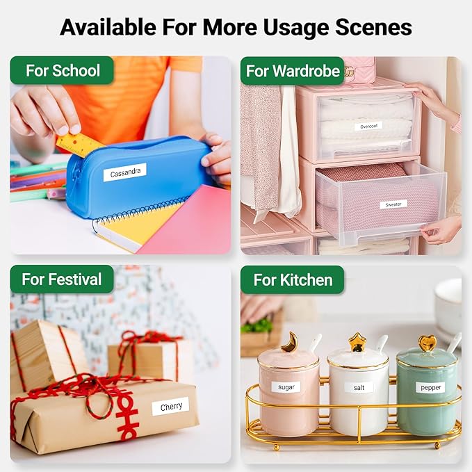 BOYEEZON 7Pk Compatible for DYMO D1 Label Maker Refill 45013 Label Tape 12mm, Black on White,1/2 Inch x 23Ft S0720530 1/2 Inch D1 Tape for Dymo LabelManager 160 210D 260P 280 360D 420P PnP Label Maker