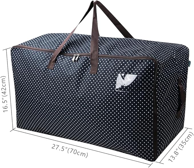 AMJ 2 Pack Extra Large Storage Bags, Moving Bags Totes with Handles & Zippers for Clothing Blanket Storage, Dorm College Moving Supplies Boxes, Storage Tote for Space Saving Moving Storage