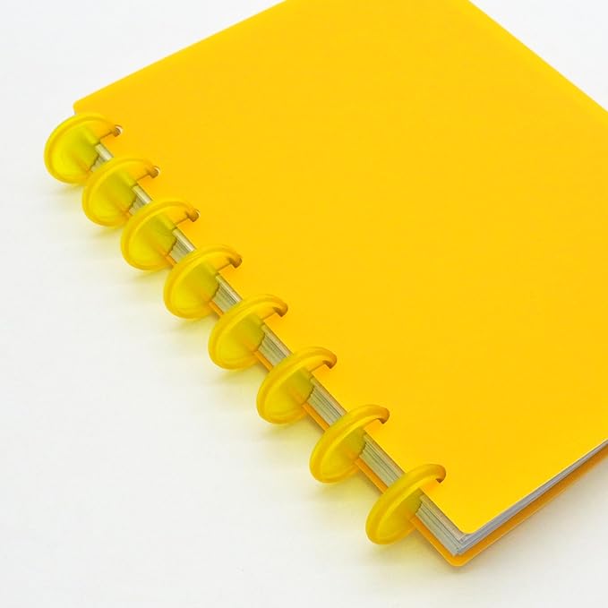 100pcs Discbound Notebook Discs DIY Planner Accessoriesfits for Tul,Levenger,Arc,Happy Planner,Talia(Transparent Yellow,1.5inch/38mm)