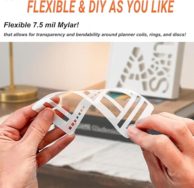 Handmade Flexible Record Template, Planner Stencil Set Compatible with Coils Discs and Rings, Flexible Drawing and Checklist Templates, Set of 3 Pack (B)