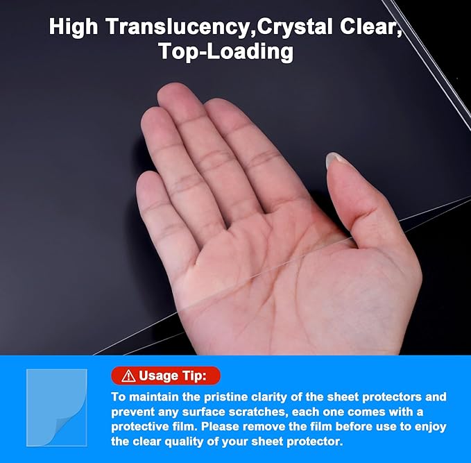 Ndsox 5 Pack 9" x 12" Rigid Print Protectors Clear Hard Plastic Sheet Protectors Top-Loading Photo Posters Sleeves Heavy Duty No-Hole Rigid Menu Holders for Artworks, Prints, Photographs, Documents