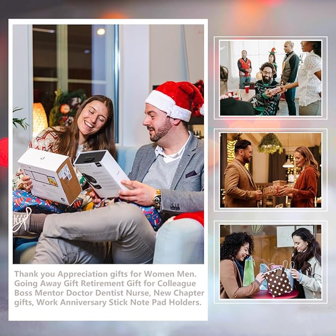 25 Year Work Anniversary Cute Gift for Employee, Thank You Appreciation Gifts for Coworkers Staff, 25th Work Anniversary for Her Him, Happy Anniversary Office Self-Stick Note Pad Holders-DW15