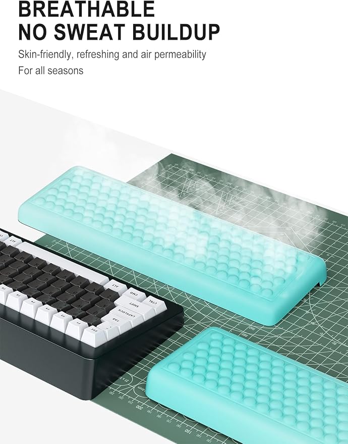 Hsurbtra L-Shaped Desk Elbow Pad, 2-Piece Soft Memory Foam Elbow Support Padding with Non-Slip Rubber Base, Ergonomic Desk Edge Cushion Wrist Rest for Office, Home, Work, Gaming, Lake Green