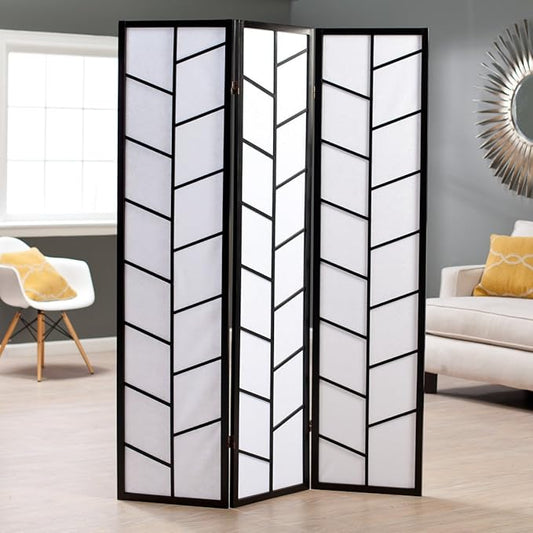 NicBex Room Divider 3 Panel Room Dividers with Heavy-Duty Rice Paper Partition Room Dividers and Folding Privacy Screens Wall Divider for Home, Office, Room Separation,51" W x 2" D x 71" H, Black