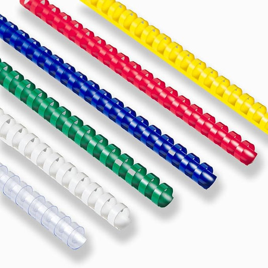 TOTiyea 60 Pack 19 Ring Plastic Binding Combs, Comb Binding Spines, 5/8 Inch (16mm) Diameter, 125 Sheet Capacity, Letter Size, Assorted Colors (Clear, White, Red, Yellow, Blue, and Green)