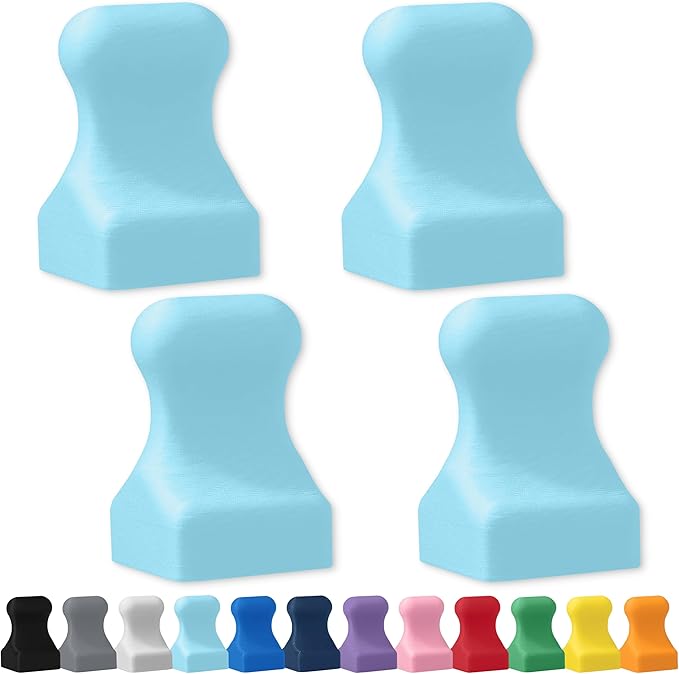 Glassboard Studio MiniPawn Magnet - Strong Neodymium Rare Earth Magnets for Fridge, Whiteboard, Locker & Magnetic Glassboards - Ideal for Crafting & Office Use - Strong Fridge Magnets (Ice Blue, 4)