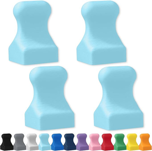 Glassboard Studio MiniPawn Magnet - Strong Neodymium Rare Earth Magnets for Fridge, Whiteboard, Locker & Magnetic Glassboards - Ideal for Crafting & Office Use - Strong Fridge Magnets (Ice Blue, 4)