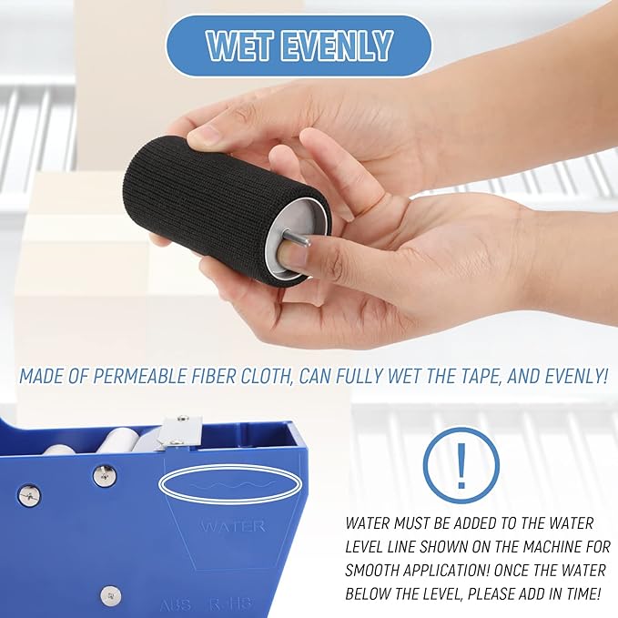 Water-Activated Tape Dispenser, Manual Kraft Gum Tape Dispenser, Width Adjustable 1.18-3.15", Light Weight & Portable Packing Tape Dispenser Set, Blue