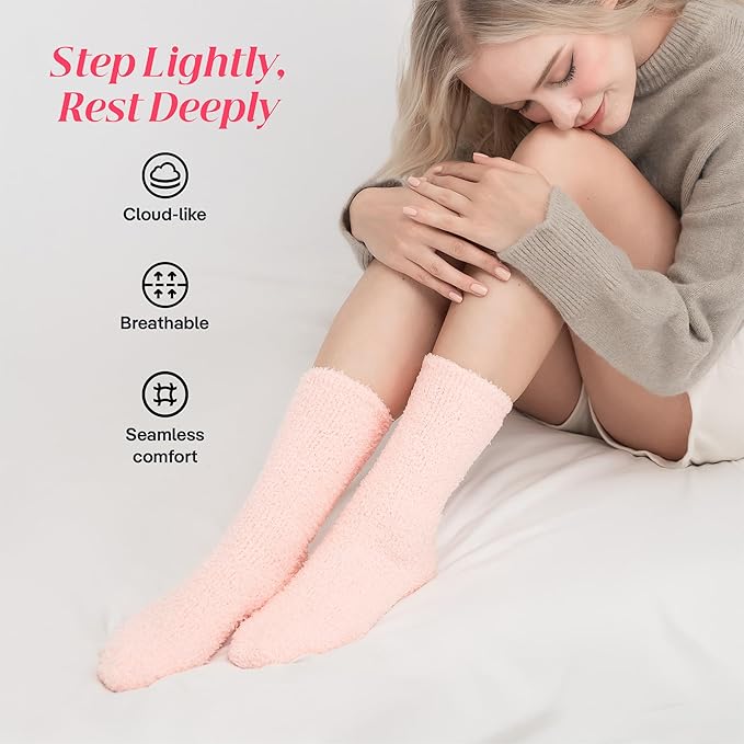 CoolMate GLOBAL Fuzzy Socks for Women Gift Box, Cozy, Soft, Comfy & Cloud-Like Socks, Plush, Durable for Spa, Home